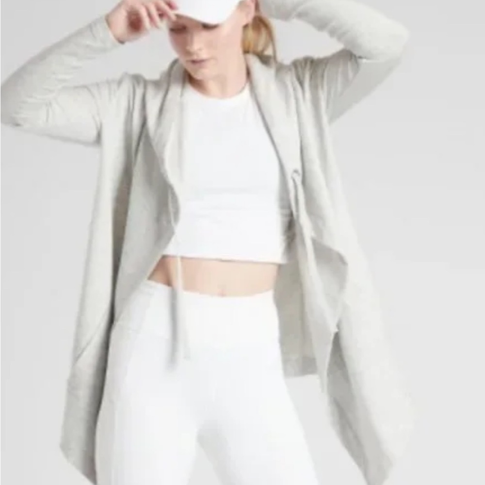 Athleta Gray Knit Cardigan Sweater